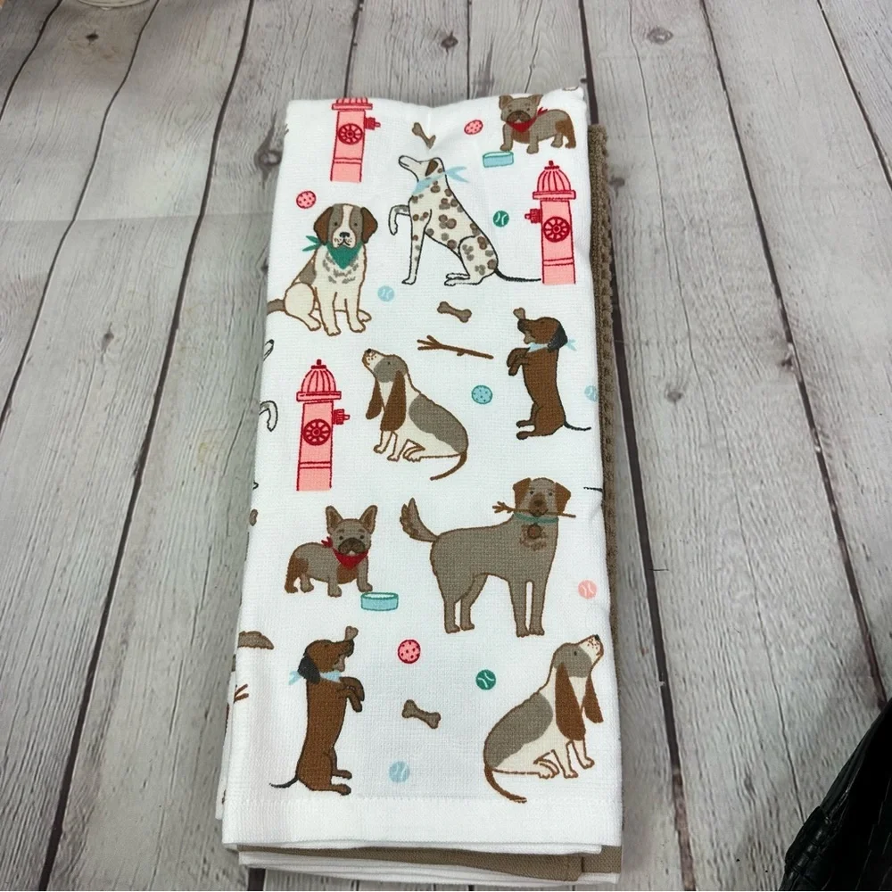 Humane world for animals decorative Dog Patterned kitchen Towel dog mom 3pk